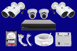 set of 6 cctv cameras kit