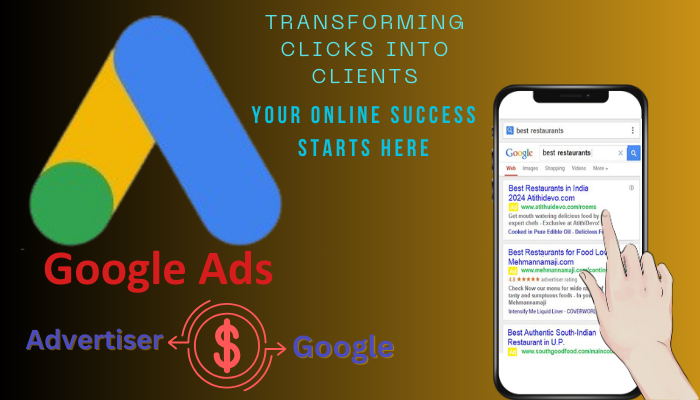 google ad icon with a mobile clicked by user